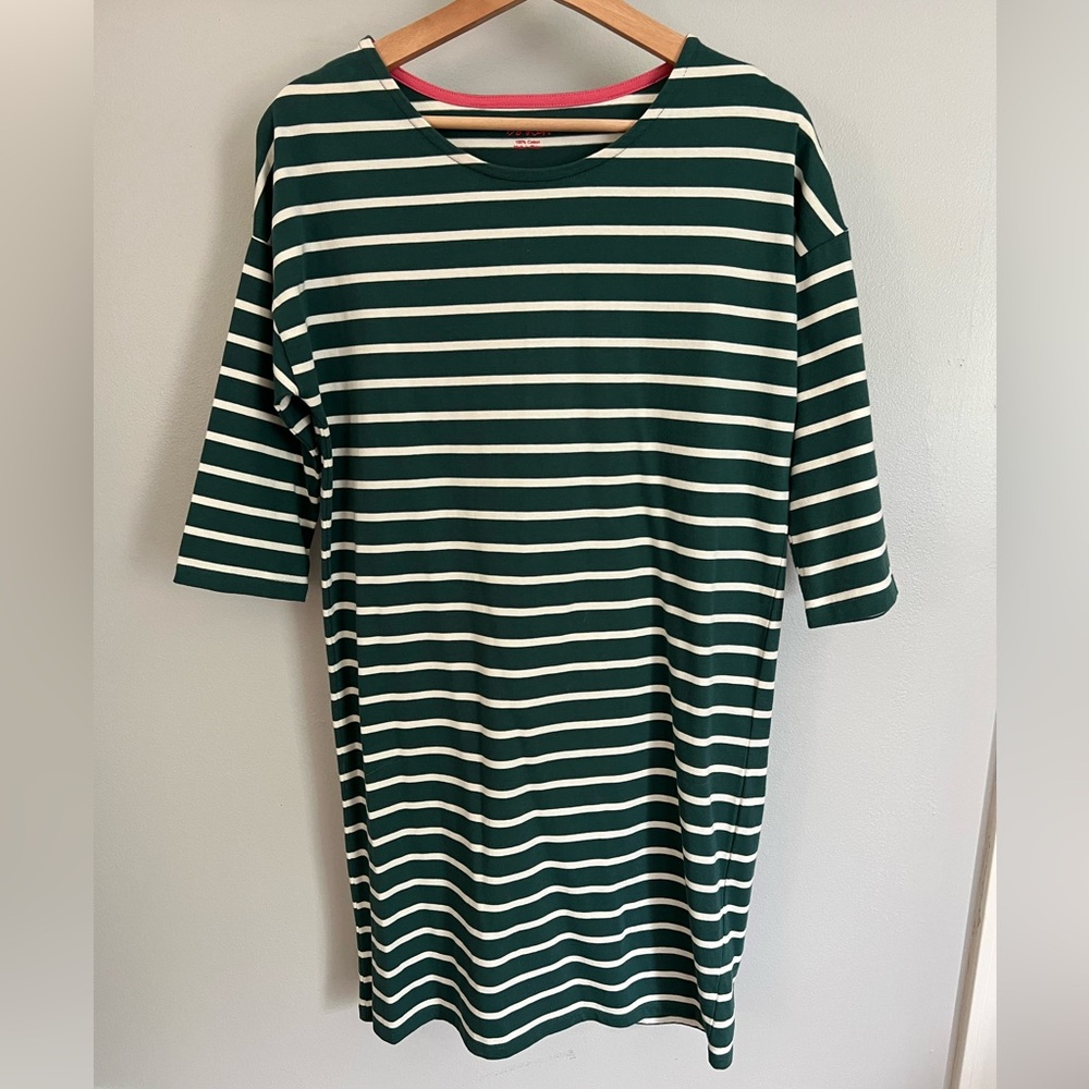 Boden Striped 3/4 sleeve tshirt dress